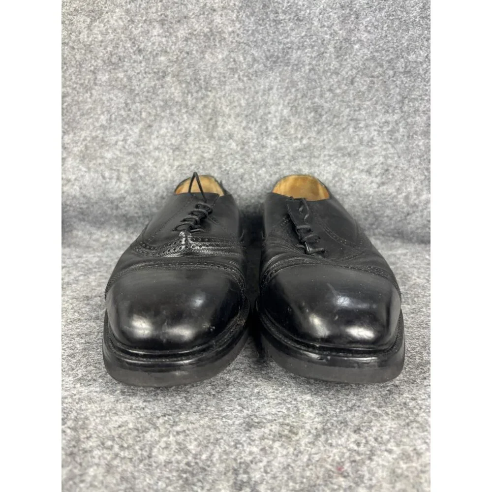 Giorgio's Palm Beach Shoes Mens Size 13 Black Leather Cap Toe Oxford Vibram Sole